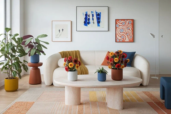 Luna 15/14 osłonka ceramiczna w paski terakota