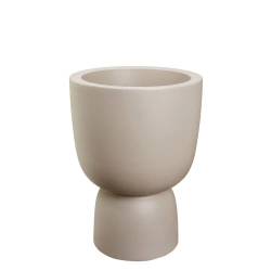 Amber Coupe Round 35/49 beżowa stylowa donica do salonu