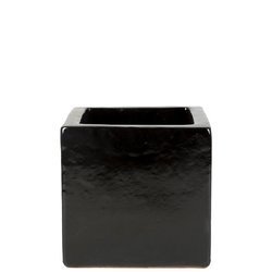 BLACK SHINY CUBE 35x35/35 czarna doniczka ceramiczna kwadratowa