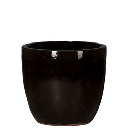BLACK SHINY Couple 53/49 czarna lakierowna duża donica ceramiczna