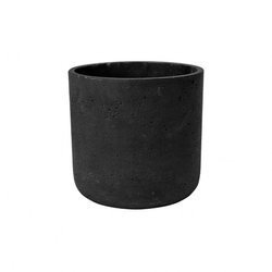 Charlie M 18/17,5 czarna doniczka cylinder kamienna