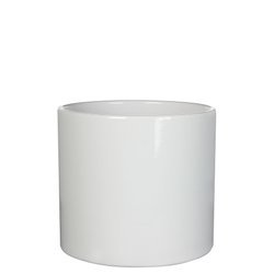 ERA 17/14 doniczka ceramiczna cylinder biała z połyskiem