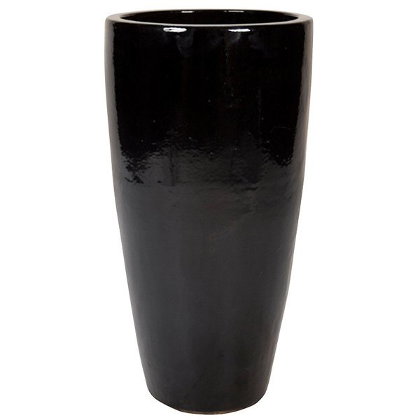 BLACK SHINY Partner 46/90 czarna duża donica ceramiczna